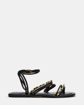 VIMA Black Multi Strappy Multi-Colored Women's Sandal