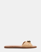 DIPSY Natural Raffia Slide Rounded Toe Women's Sandal