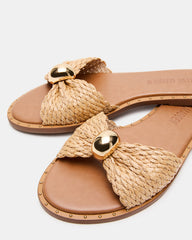 DIPSY Natural Raffia Slide Rounded Toe Women's Sandal
