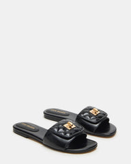 MORELAND Black Quilted Slide Women's Sandal