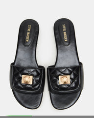 MORELAND Black Quilted Slide Women's Sandal
