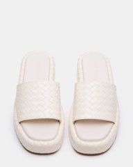 BEACHY Quilted Bone Platform Slide Women's Sandal