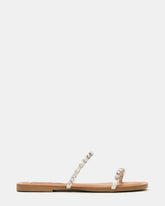 RETREAT Rhinestones Women's Strappy Square-Toe Slide Sandal