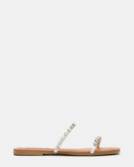 RETREAT Rhinestones Women's Strappy Square-Toe Slide Sandal