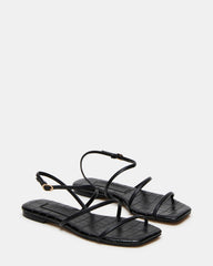 TANGO Black Square-Toe Strappy Women's Sandal