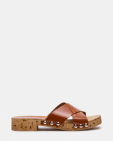 CANTLAY Camel Patent Studded Mule Slide Women's Sandal