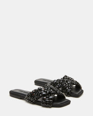 LEVITY Black Square-Toe Slide Women's Sandal