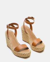 COSMO Tan Leather Rattia Women's Platform Wedge