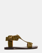 BRAZINN Olive Strappy Flat Sandal Women's Sandal