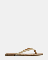 MARELLA Gold Leather Women's Thong Square-Toe Sandal