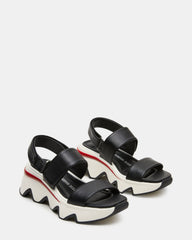 LOCHAN Black Platform Flatform Strappy Women's Sandal