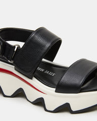 LOCHAN Black Platform Flatform Strappy Women's Sandal