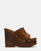 JOVIE Chestnut Suede Platform Studded Wedge Women's Sandal
