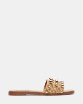 KEELY Natural Raffia Women's Studded Slides