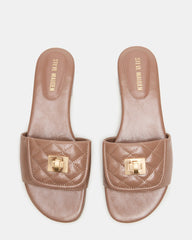 MORELAND Mocha Quilted Slide Women's Sandal