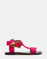 BRAZINN Hot Pink Strappy Flat Sandal Women's Sandal