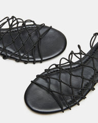 LIBRA Black Women's Strappy Flat Sandal