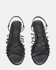 LIBRA Black Women's Strappy Flat Sandal