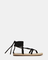 WADE Black Women's Strappy Lace-Up Espadrille Sandal