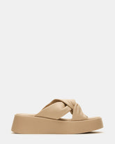 CYRIX Taupe Women's Platform Slide Sandal