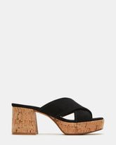 MARSDEN Black Suede Women's Platform Square-Toe Mule Sandal
