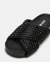 AVENDRA Black Multi Flatform Slide Women's Sandal