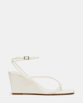 APPA White Square-Toe Strappy Wedge Women's Sandal