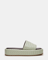 BEACHY Quilted Pistachio Platform Slide Women's Sandal