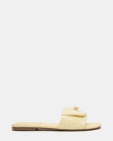 MORELAND Sequin Yellow Quilted Slide Women's Sandal