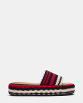 BEACHY Woven Red Multi Platform Slide Women's Sandal