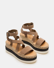 SOREN Taupe Suede Women's Espadrille Sandal