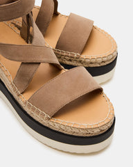 SOREN Taupe Suede Women's Espadrille Sandal
