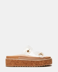 BIGSCHMONA Clear Suede Women's Platform Slide Sandal