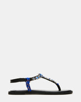 SOLITA Blue Multi Rhinestone Ornament Thong Sandal | Women's Sandals