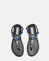 SOLITA Blue Multi Rhinestone Ornament Thong Sandal | Women's Sandals