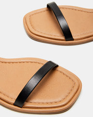 CAMARI Black Leather Square Toe Strappy Sandal | Women's Sandals