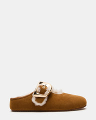 CLOUDY Chestnut Slip-On Mule Mary Jane Faux Fur Women's Flat