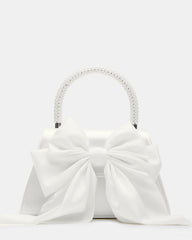 COSETTE Bag White Satin Beaded Top-Handle Mini Handbag