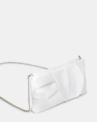 LILIA Bag White Elongated Pleated Crossbody Clutch Handbag