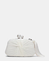 ROSALIE Bag White Twisted Pleats Minaudiere Crossbody Clutch Handbag