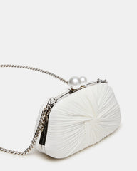 ROSALIE Bag White Twisted Pleats Minaudiere Crossbody Clutch Handbag