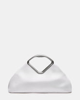 BARBARA Bag White Soft Satin Metal Bracelet Crossbody Clutch Handbag