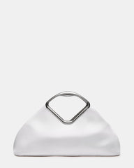 BARBARA Bag White Soft Satin Metal Bracelet Crossbody Clutch Handbag