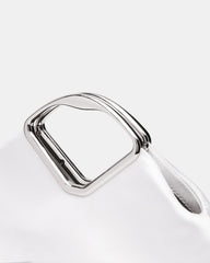 BARBARA Bag White Soft Satin Metal Bracelet Crossbody Clutch Handbag