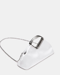 BARBARA Bag White Soft Satin Metal Bracelet Crossbody Clutch Handbag