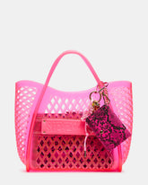 SUMMER Bag Pink Caged Jelly Top-Handle Tote Handbag