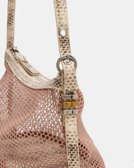 VIXEN Bag Blush Shoulder Strap Mesh Structured Bottom Women's Handbag