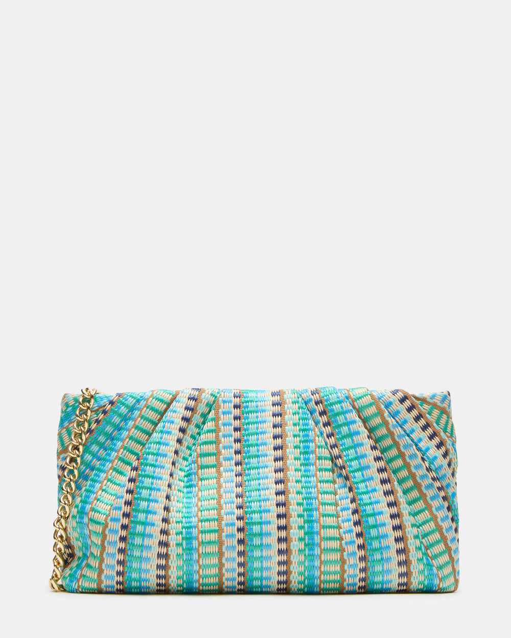 PALOMAA Bag Blue/Multi Straw Clutch Crossbody Handbag