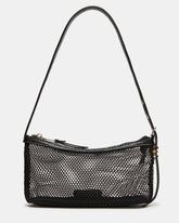 VIXEN Bag Black Shoulder Strap Mesh Structured Bottom Women's Handbag