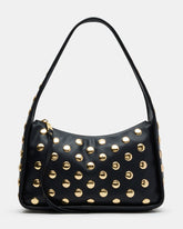 CHEYANN Bag Black Hobo Dome-Studded Shoulder Strap Women's Handbag